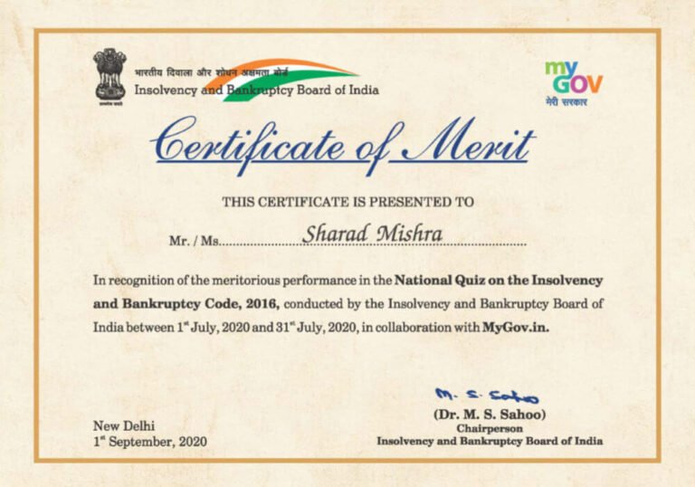 2020 – Certificate of Merit