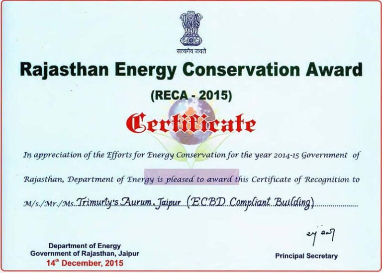 2015 – RECA Award 2015 Trimurty Aurum